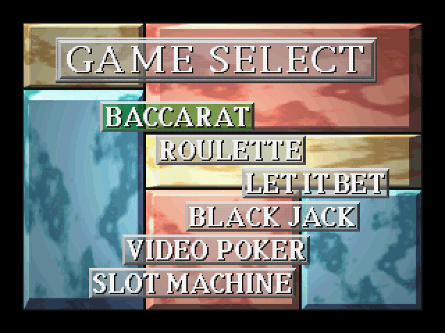 Vegas Casino title screen for Playstation